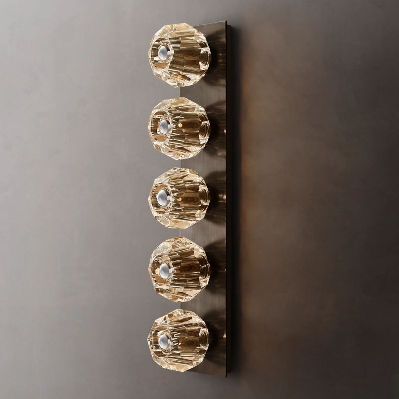 Borkum Cristal Clear Glass Linear Grand Wall Sconce-HiLamps