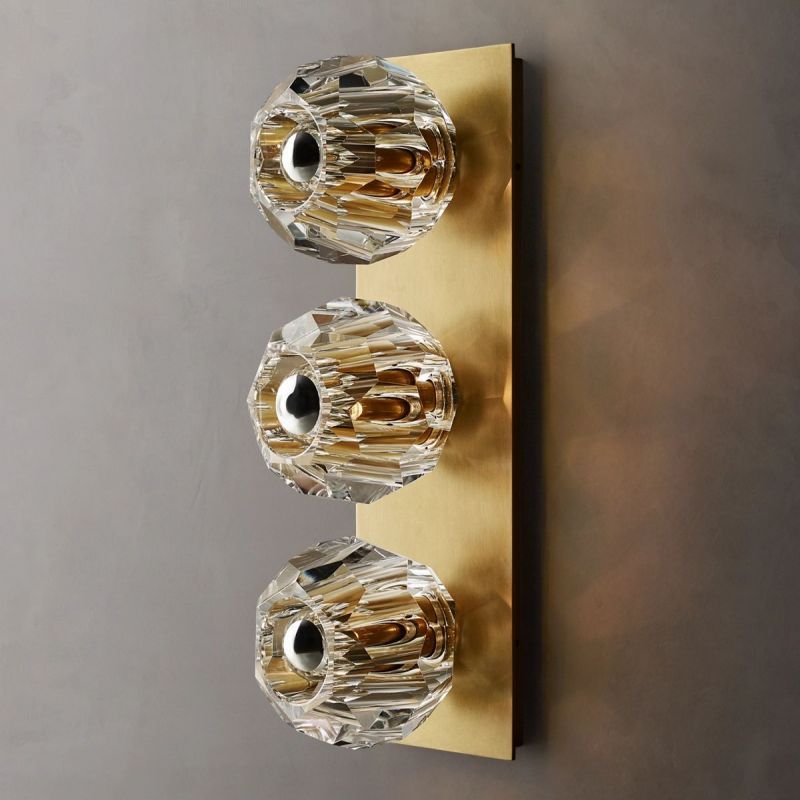 Borkum Cristal Clear Glass Linear Short Wall Sconce-HiLamps