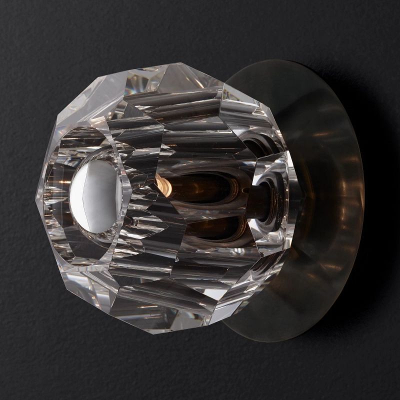 Borkum Cristal Clear Glass Petite Wall Sconce-HiLamps