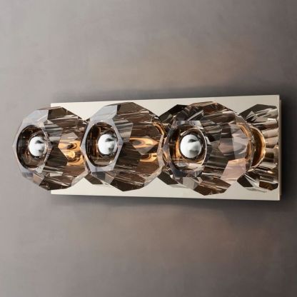 Borkum Cristal Smoke Glass Linear Short Wall Sconce-HiLamps