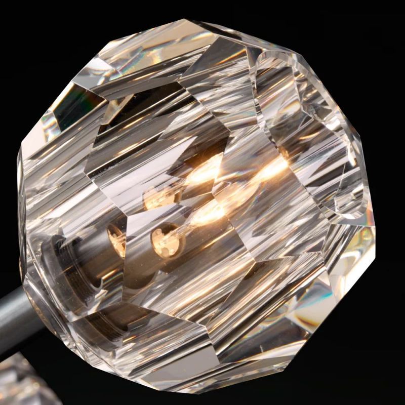 Borkum Crystal Round Cluster Chandelier 14"-HiLamps