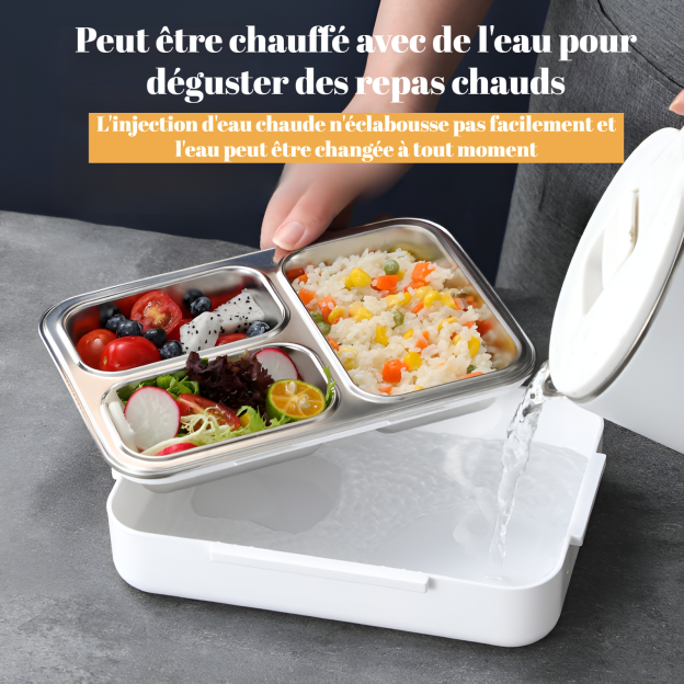 Boîte à lunch en acier inoxydable 304 avec compartiments pour le déjeuner et le dîner, boîte à lunch