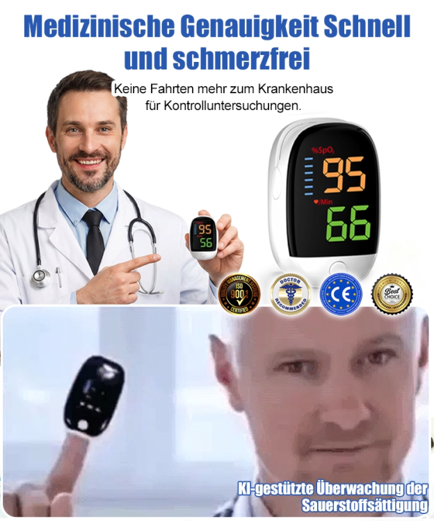 【Körperüberwachungsgerät】Fingerclip-Heim-Blutsauerstoffmessgerät