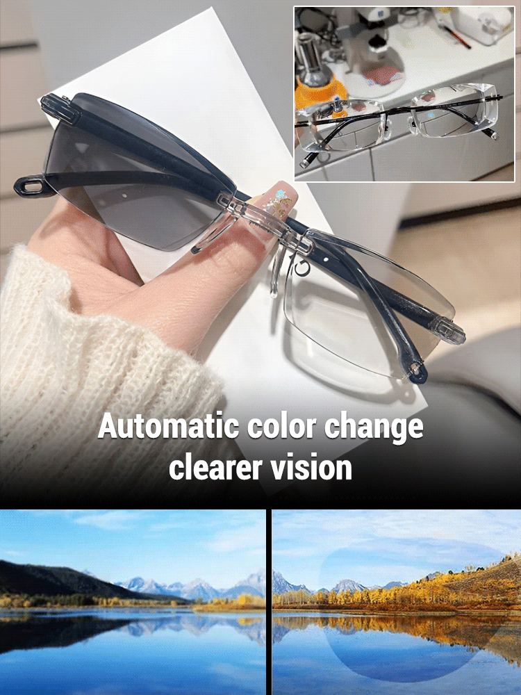 Frameless zoom reading glasses