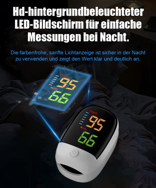 【Körperüberwachungsgerät】Fingerclip-Heim-Blutsauerstoffmessgerät