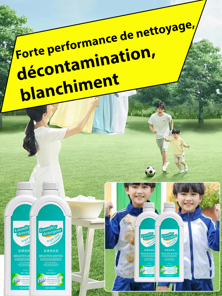 🔥🔥🔥Offre limitée : Moitié prix, livraison offerte. La bouteille dès 7€ ! Lessive écologique : détache et ravive l'éclat. Élimine 99,99% des bactéries 