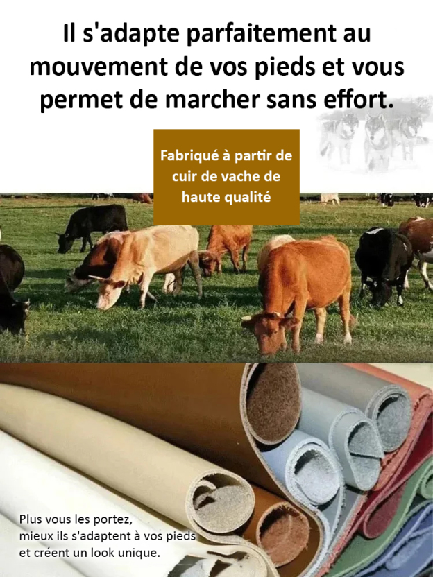 Sandales en peau de vache fabriquées à la main