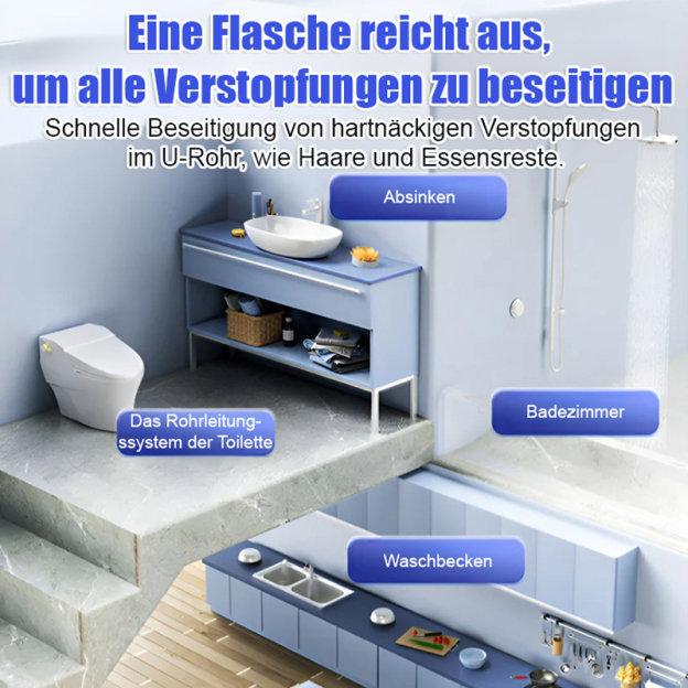 Bakterienvernichtender und geruchsentfernender Abflussreiniger