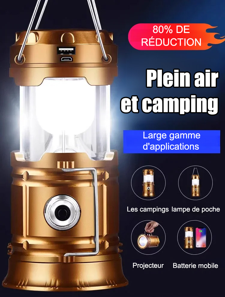 Lampe solaire multifonction étanche