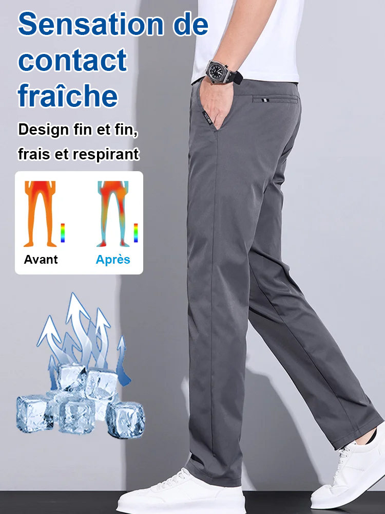 Pantalon d'été décontracté pour hommes avec soie glacée