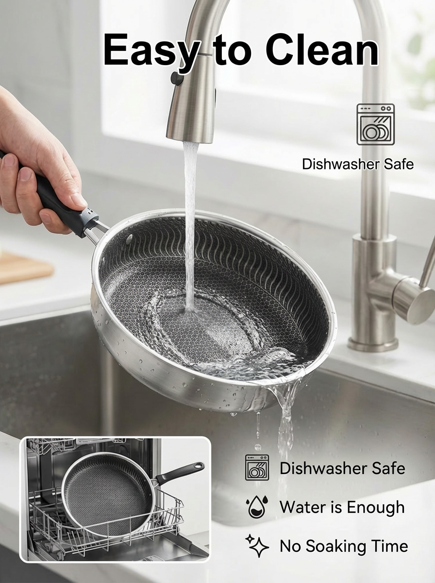 【UK Launch: 50% Off Today (25 chars)】Germany made. Stainless steel frying pan