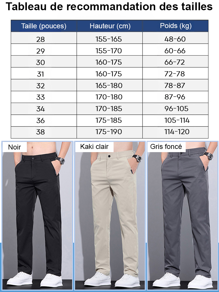 Pantalon d'été décontracté pour hommes avec soie glacée