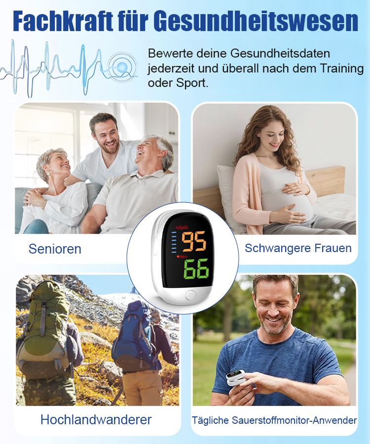 【Körperüberwachungsgerät】Fingerclip-Heim-Blutsauerstoffmessgerät