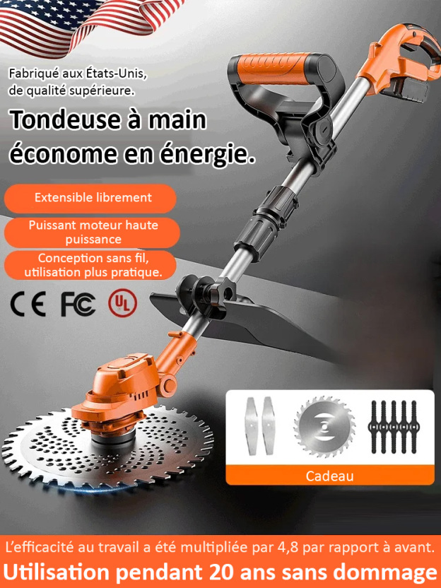 【Facilement un millier d'acres par jour】Tondeuse portative au lithium