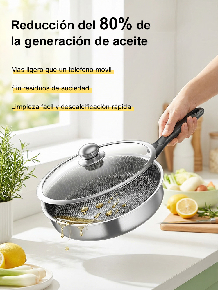 【Uso Exclusivo en Restaurantes 3 Estrellas Michelin】Sartén Antiadherente Sin Recubrimiento