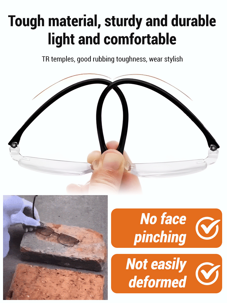 Frameless zoom reading glasses