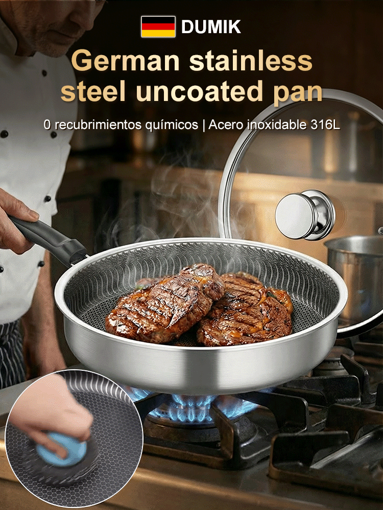 【Uso Exclusivo en Restaurantes 3 Estrellas Michelin】Sartén Antiadherente Sin Recubrimiento