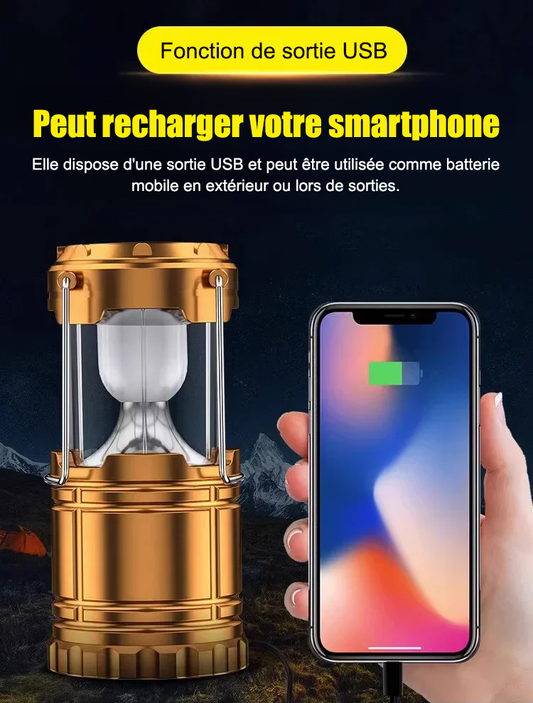 Lampe solaire multifonction étanche