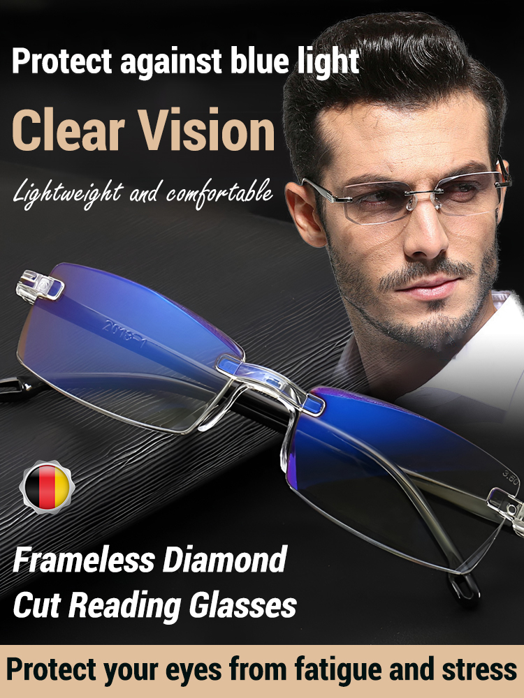 Frameless zoom reading glasses