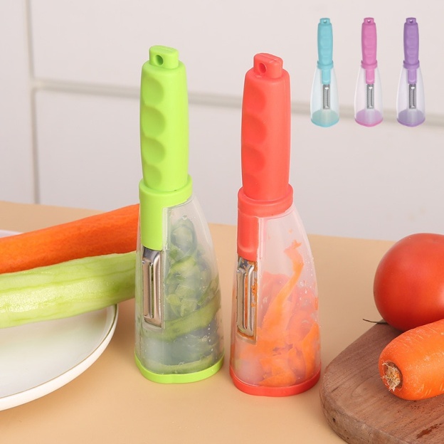 2in1 Multifunctional Fruit Peeler With Peel Storage Case