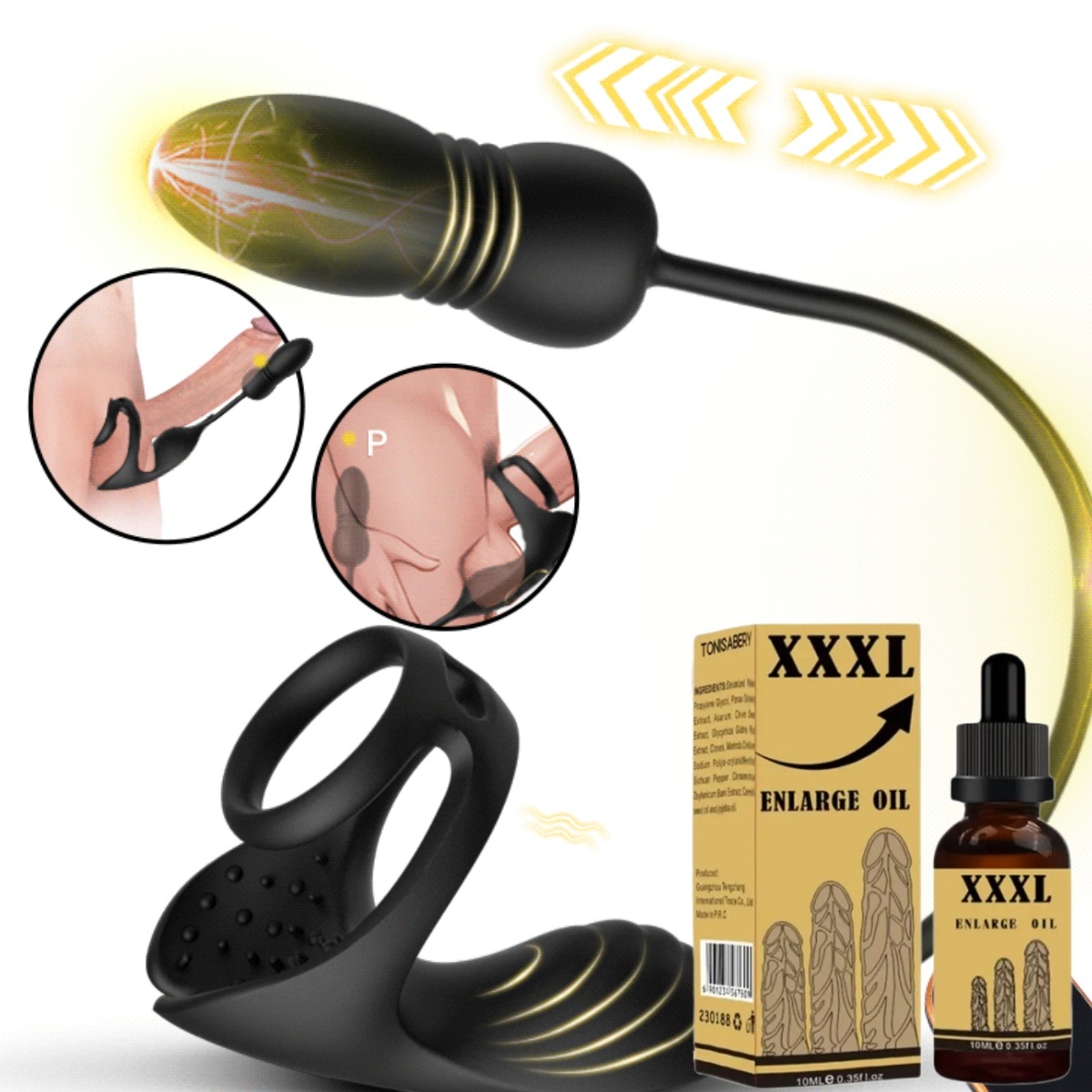 😍Prostatamassagegerät/Analvibrator, 💥mit vibrierendem Penisring