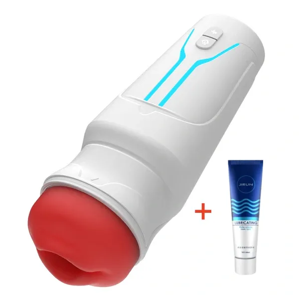 👑👑Soren City Lights Red Sucking Mouth Vibrating Male Stroker