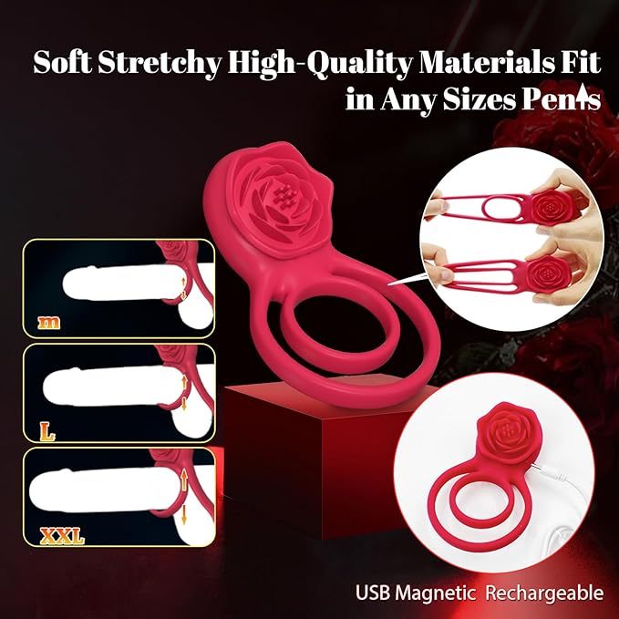🌹Rose Lock Semen Ring Massager⭕