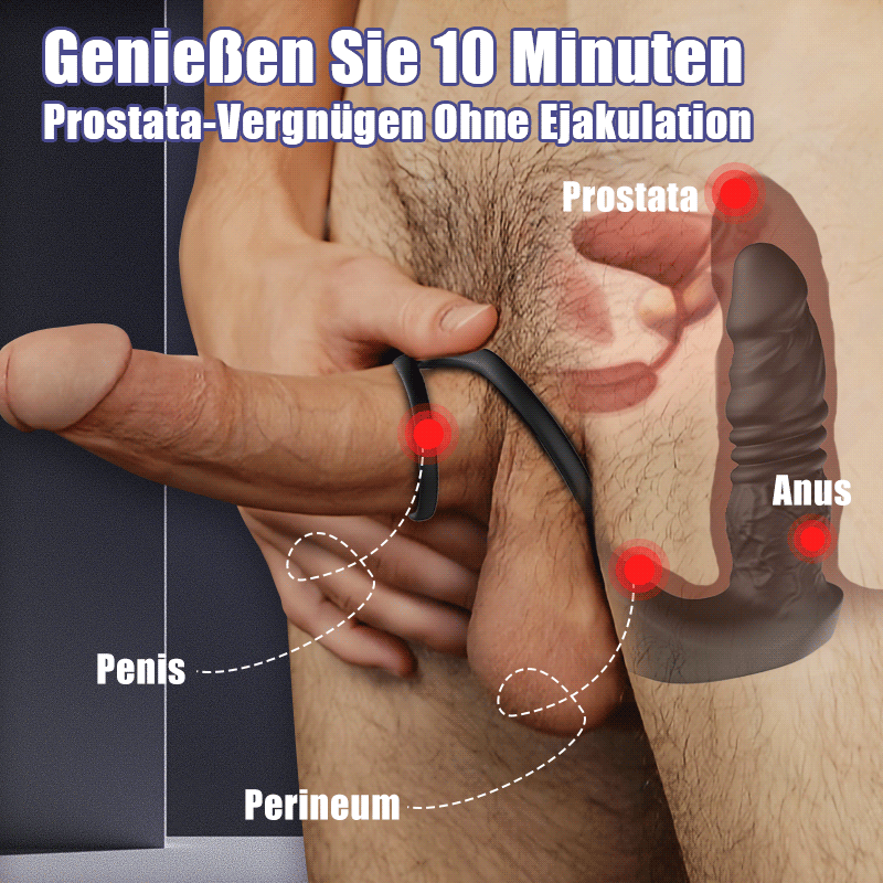 🎁Neuester 5-in-1-Prostatamassager 2025, 💥mit doppelten Silikon-Penisringen, Sexspielzeug für Männer