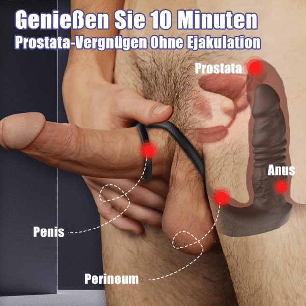 🎁Neuester 5-in-1-Prostatamassager 2025, 💥mit doppelten Silikon-Penisringen, Sexspielzeug für Männer