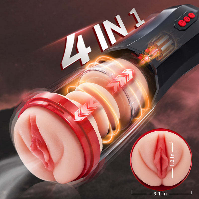 💥2025 Verkaufsschlager: Saugnapf-Vibrations-Masturbator mit Geräuscherzeugung – Vier-in-Eins-Funktion