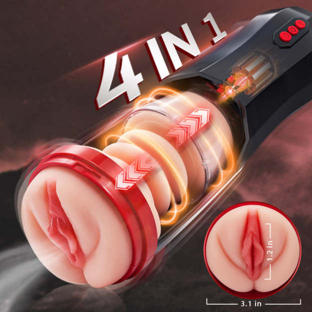 💥2025 Verkaufsschlager: Saugnapf-Vibrations-Masturbator mit Geräuscherzeugung – Vier-in-Eins-Funktion