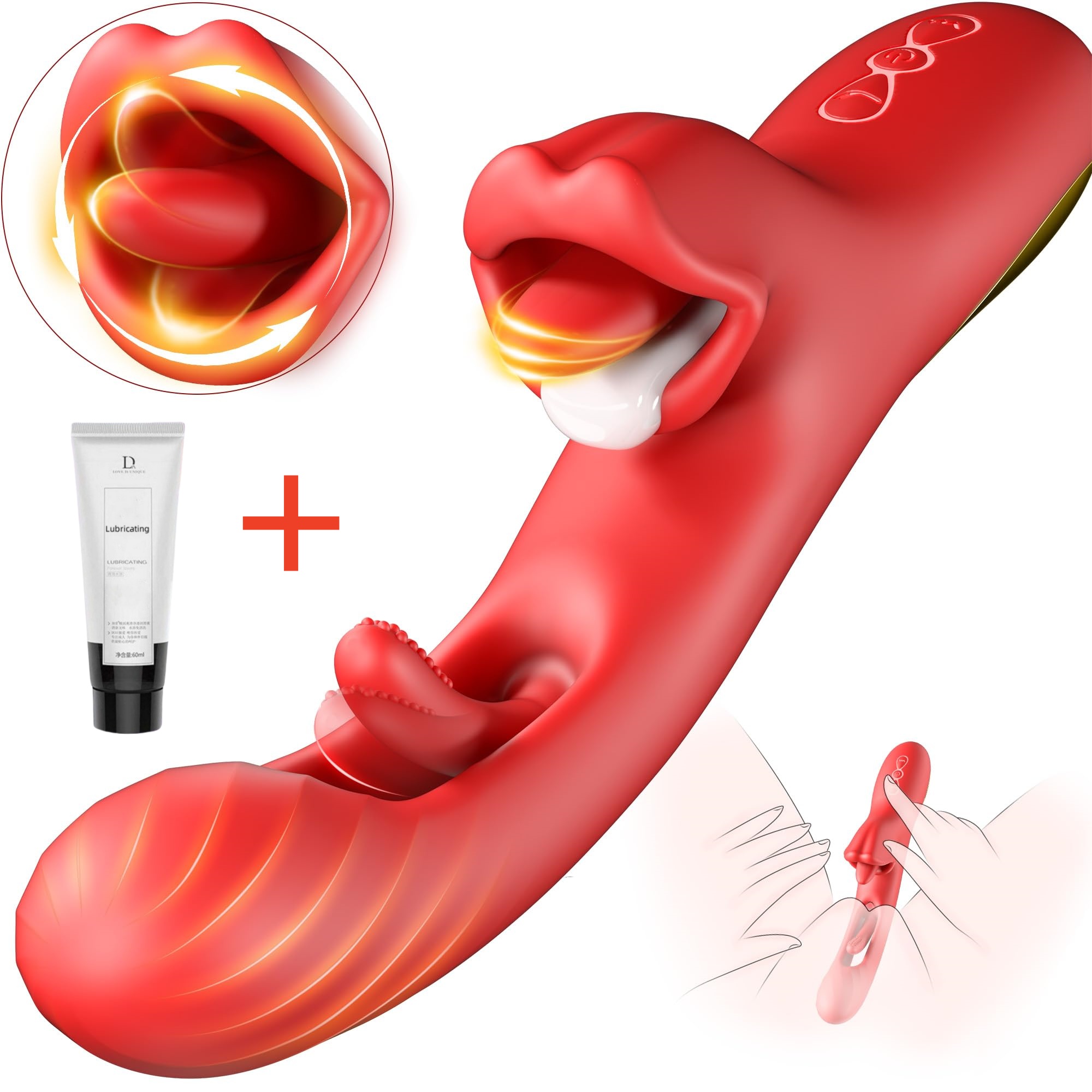 😍Female Sex Toy Vibrator - Realistic Tongue Dildo Sex Toy✨