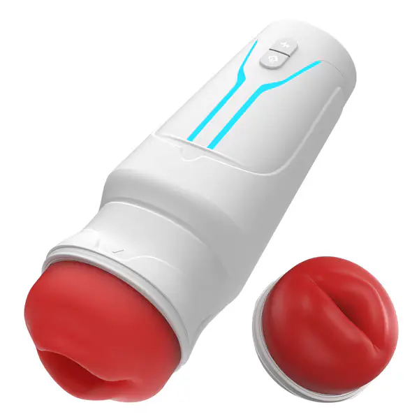 👑👑Soren City Lights Red Sucking Mouth Vibrating Male Stroker