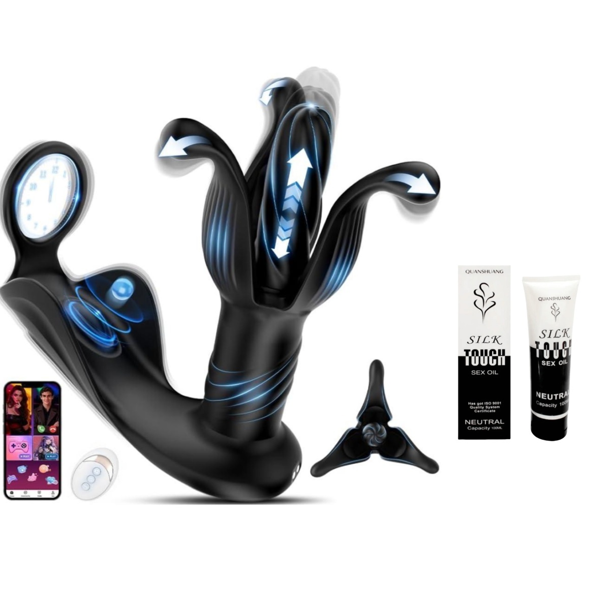 🎁Soulour Prostata-Vibrator für Männer, Acht-in-Eins-Funktion, 🔥beinhaltet einen ringförmigen Analdildo und eine Hodenstimulationsfunktion.
