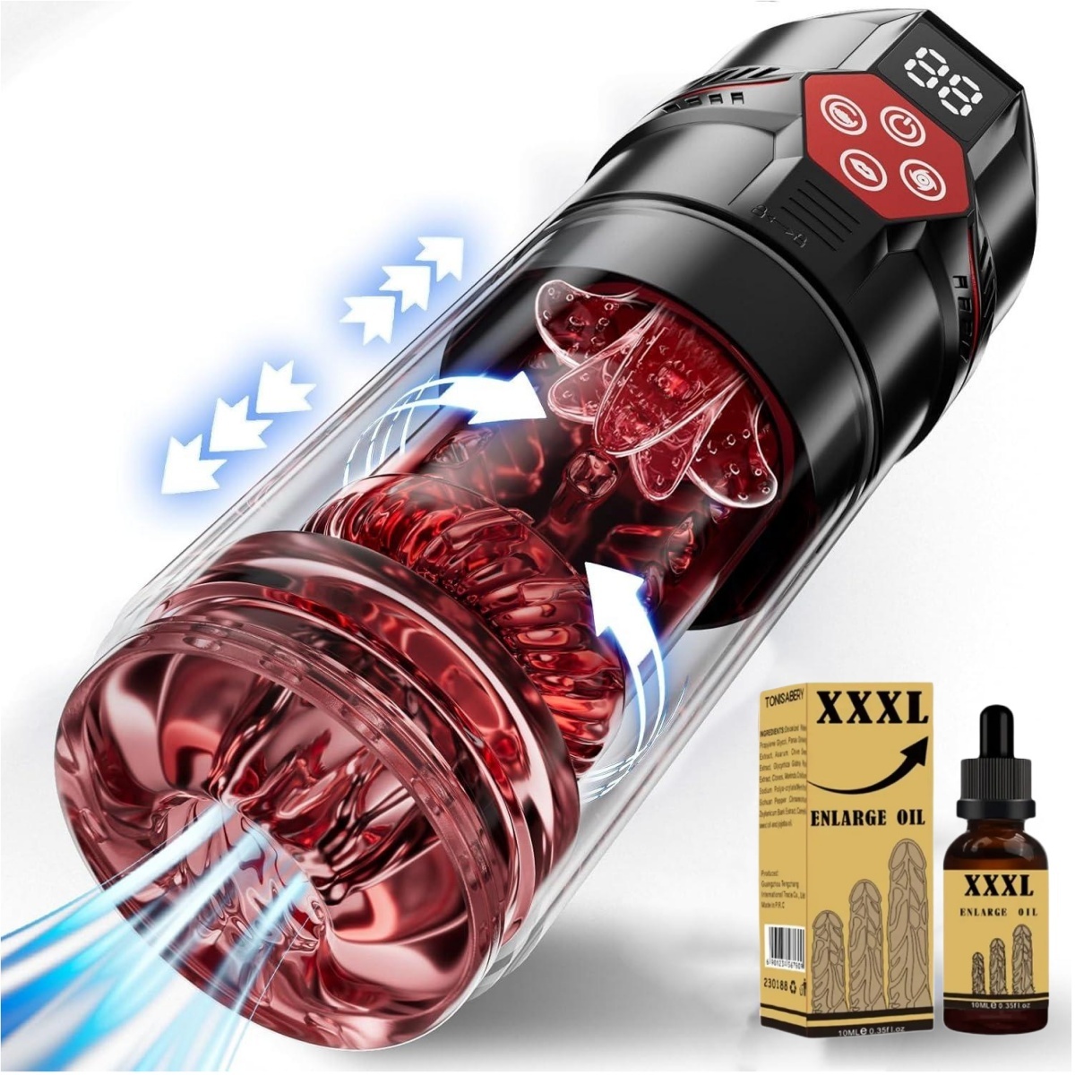 🚀Männlicher Masturbator mit Penispumpe – 🔥Rotations-, Vibrations-, Saug- und Leckfunktionen