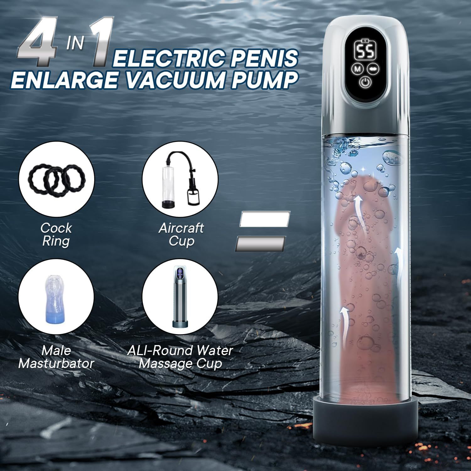 💥4 IN 1 Vacuum Penis Pump with Multiple Training modes for the Training Season