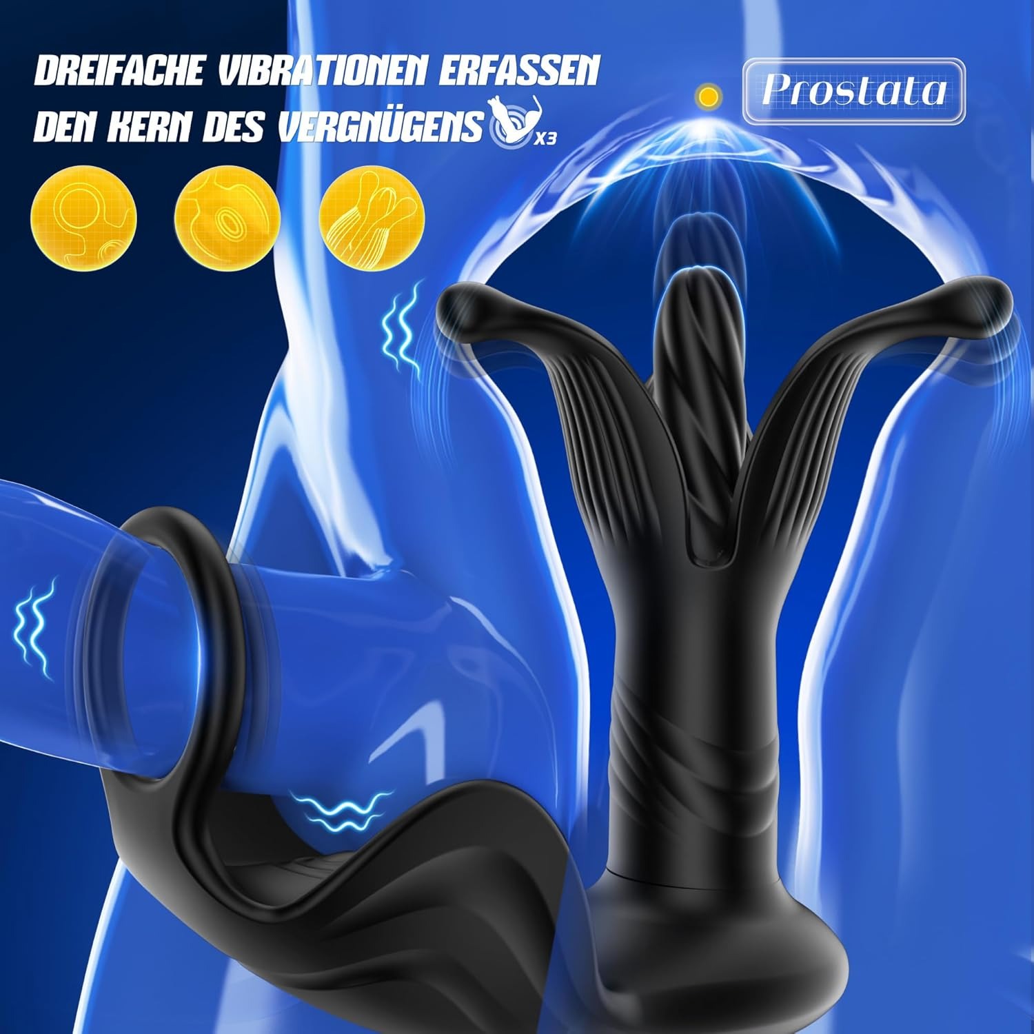 🎁Soulour Prostata-Vibrator für Männer, Vier-in-Eins-Funktion, 🔥beinhaltet einen ringförmigen Analdildo und eine Hodenstimulationsfunktion.