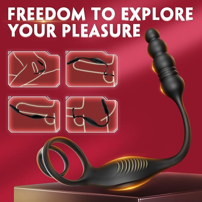 👑2024 Supreme New Products Hot Sale-Prostate Massager Vibrating Cock Ring