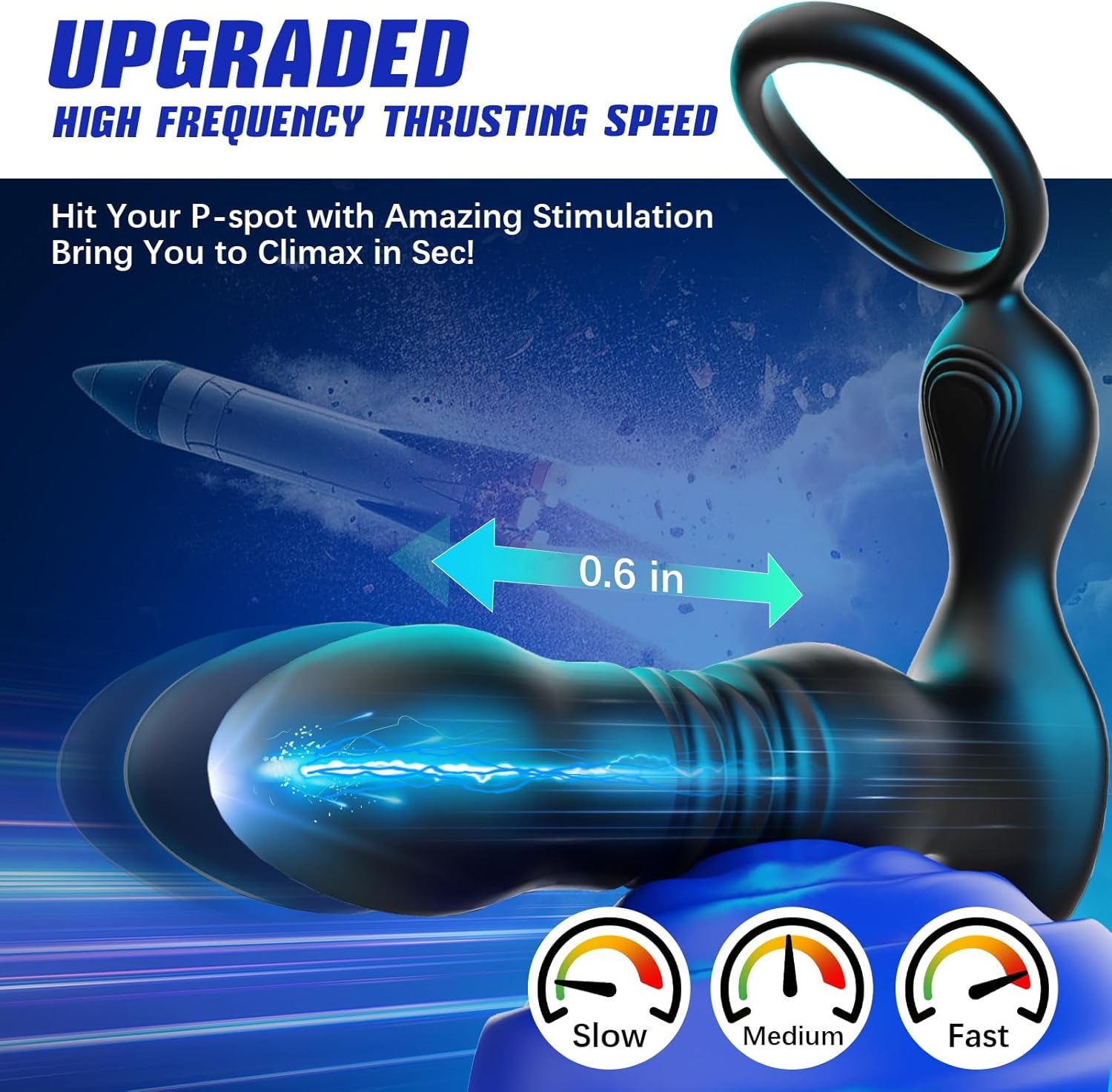 🎁Prostatamassagegerät/Analvibrator, 💥7 Stoß- und Vibrationsmodi mit Penisring