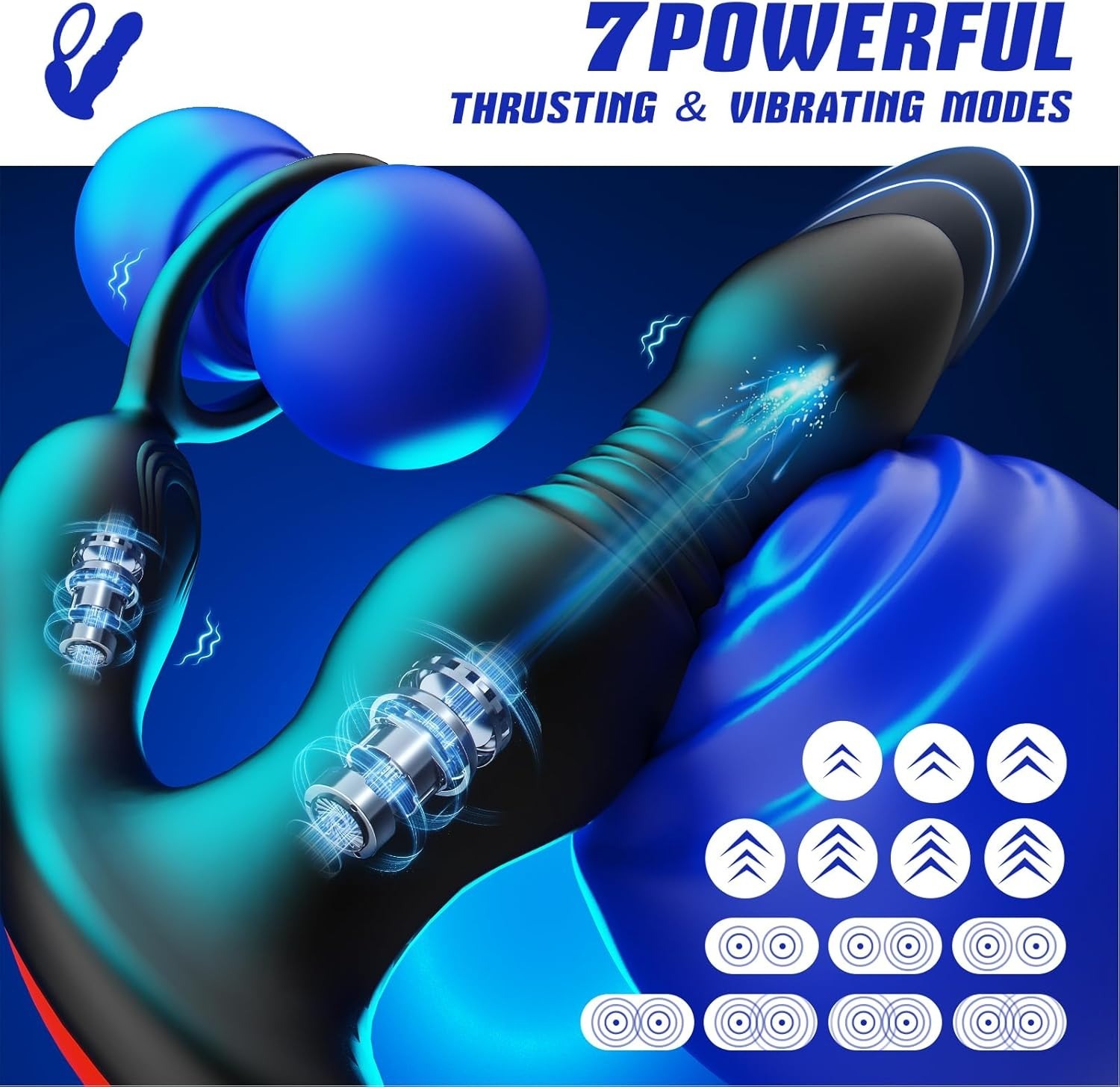 🎁Prostatamassagegerät/Analvibrator, 💥7 Stoß- und Vibrationsmodi mit Penisring