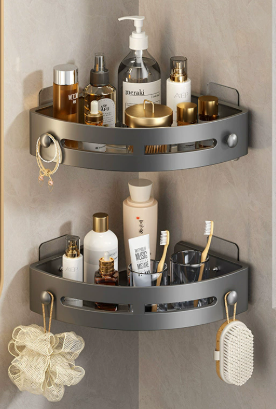 ✨Corner Shelves Shower Storage Rack, Drill Free Wall MountShower Organizer, 40lbs Load Capacity BathroomAccesso