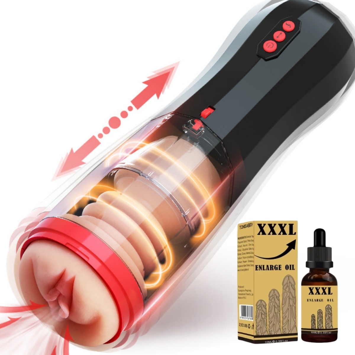 💥2025 Verkaufsschlager: Saugnapf-Vibrations-Masturbator mit Geräuscherzeugung – Vier-in-Eins-Funktion