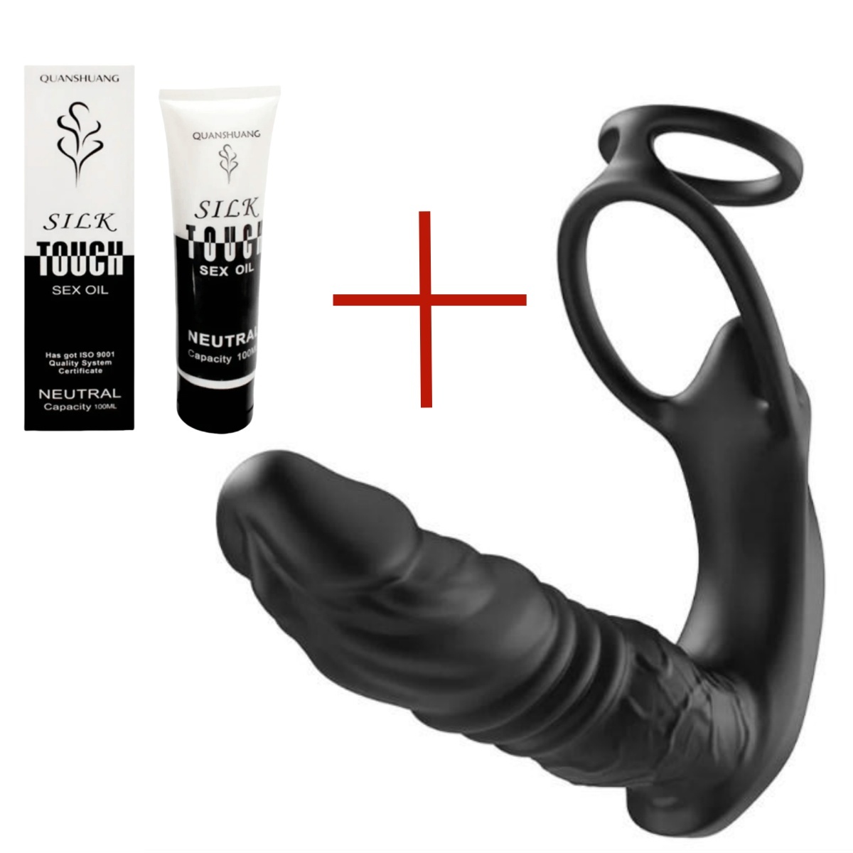 🎁Neuester 5-in-1-Prostatamassager 2025, 💥mit doppelten Silikon-Penisringen, Sexspielzeug für Männer