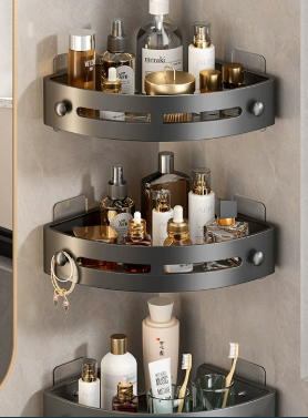 ✨Corner Shelves Shower Storage Rack, Drill Free Wall MountShower Organizer, 40lbs Load Capacity BathroomAccesso