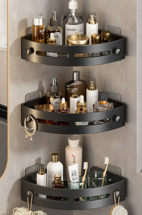 ✨Corner Shelves Shower Storage Rack, Drill Free Wall MountShower Organizer, 40lbs Load Capacity BathroomAccesso