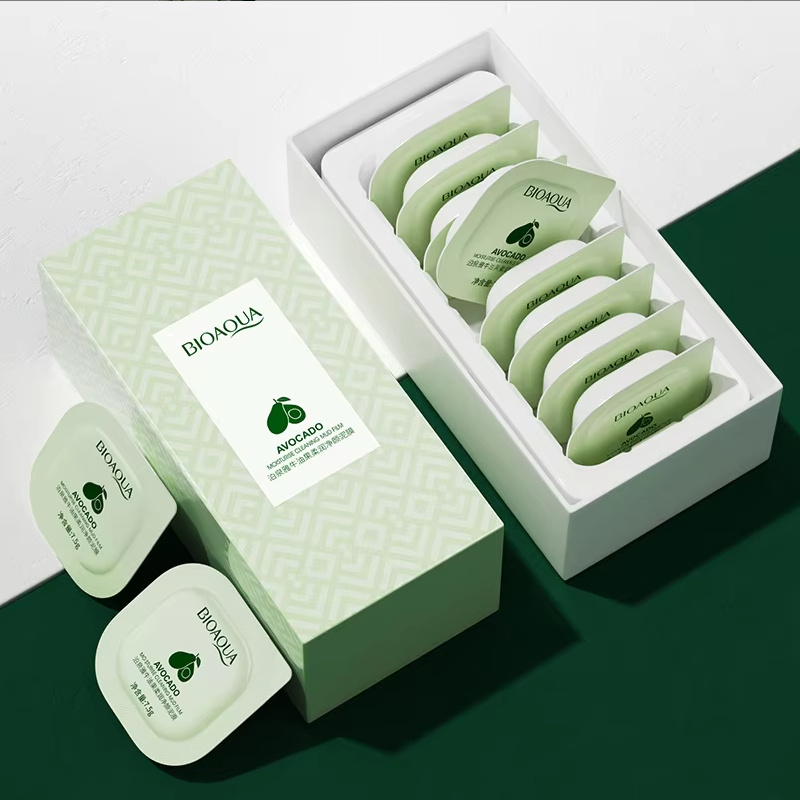 8pcs/set Avocado Hyaluronic Acid Moisturizing Cleaning Pore Skin Care Pudding mud film