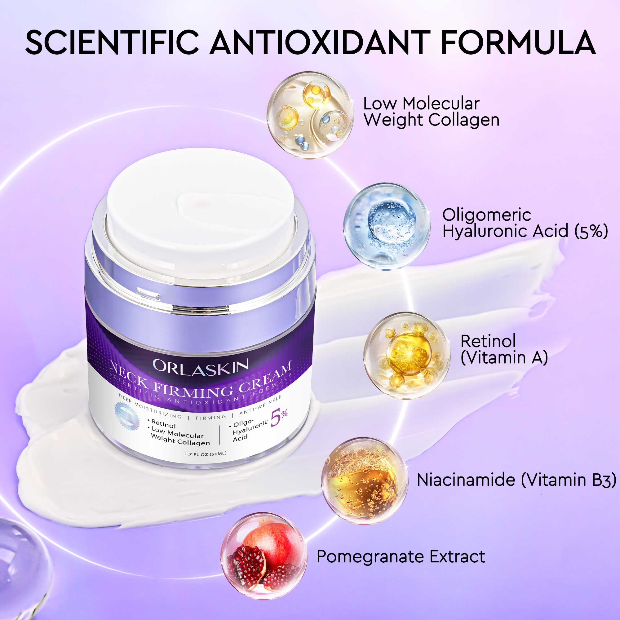 Neck Cream with Niacinamide and Collagen: Firming and Nourishing for the Neck. Suitable for Adults, Women, and Men. 50g. All Skin Types. Daily Skincare.