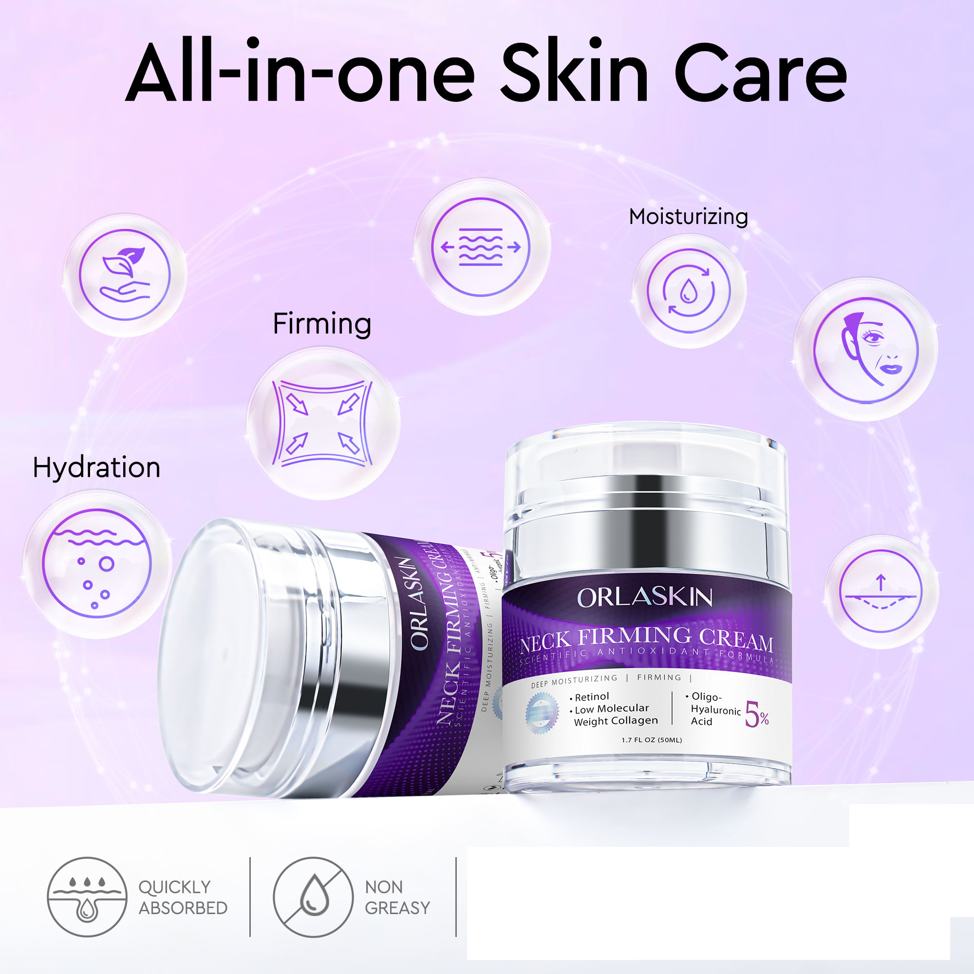 Neck Cream with Niacinamide and Collagen: Firming and Nourishing for the Neck. Suitable for Adults, Women, and Men. 50g. All Skin Types. Daily Skincare.