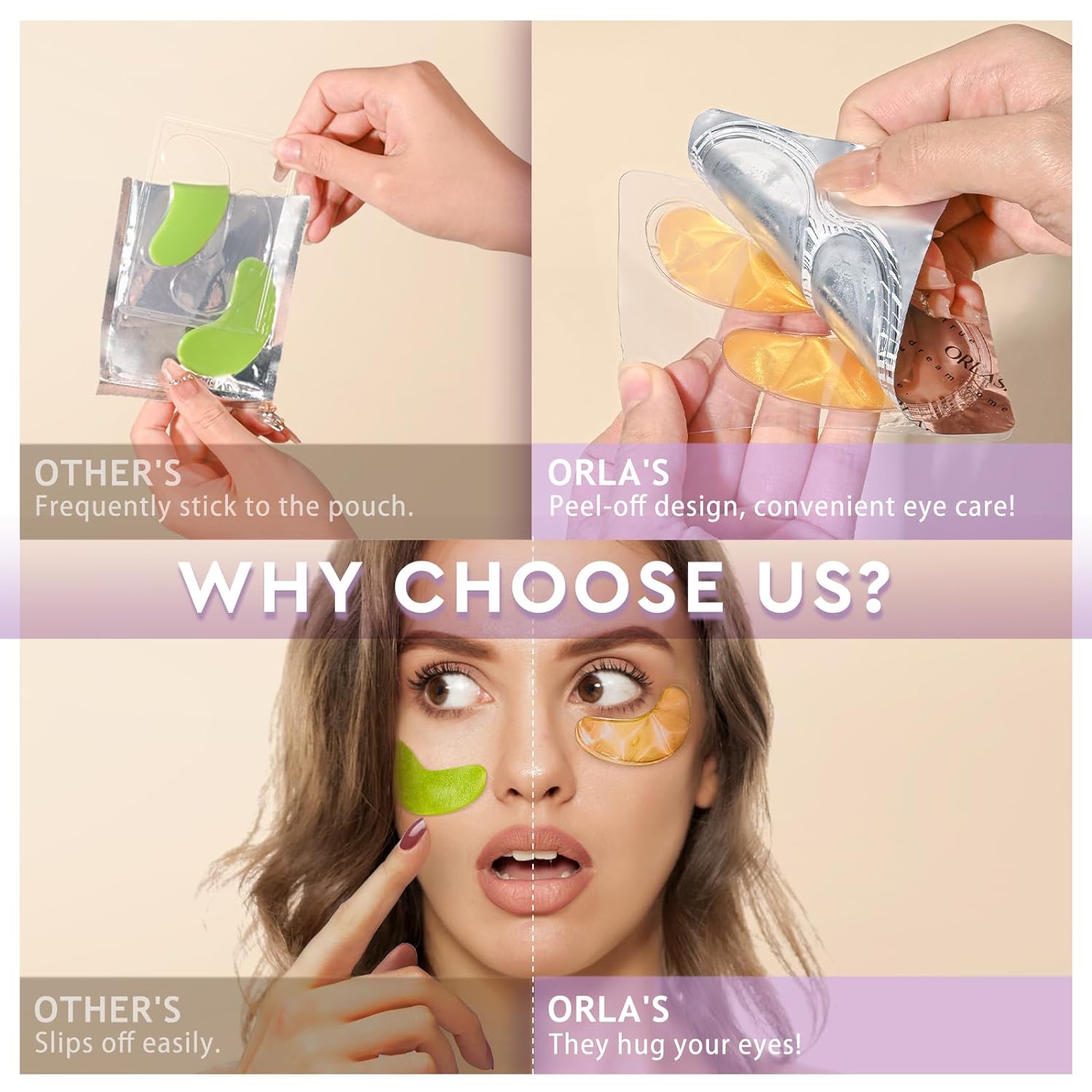 24K Gold Collagen Hyaluronic Acid Eye Patches - Soothing Relief for Puffy Eyes, Dark Circles & Wrinkles (30 Pairs)