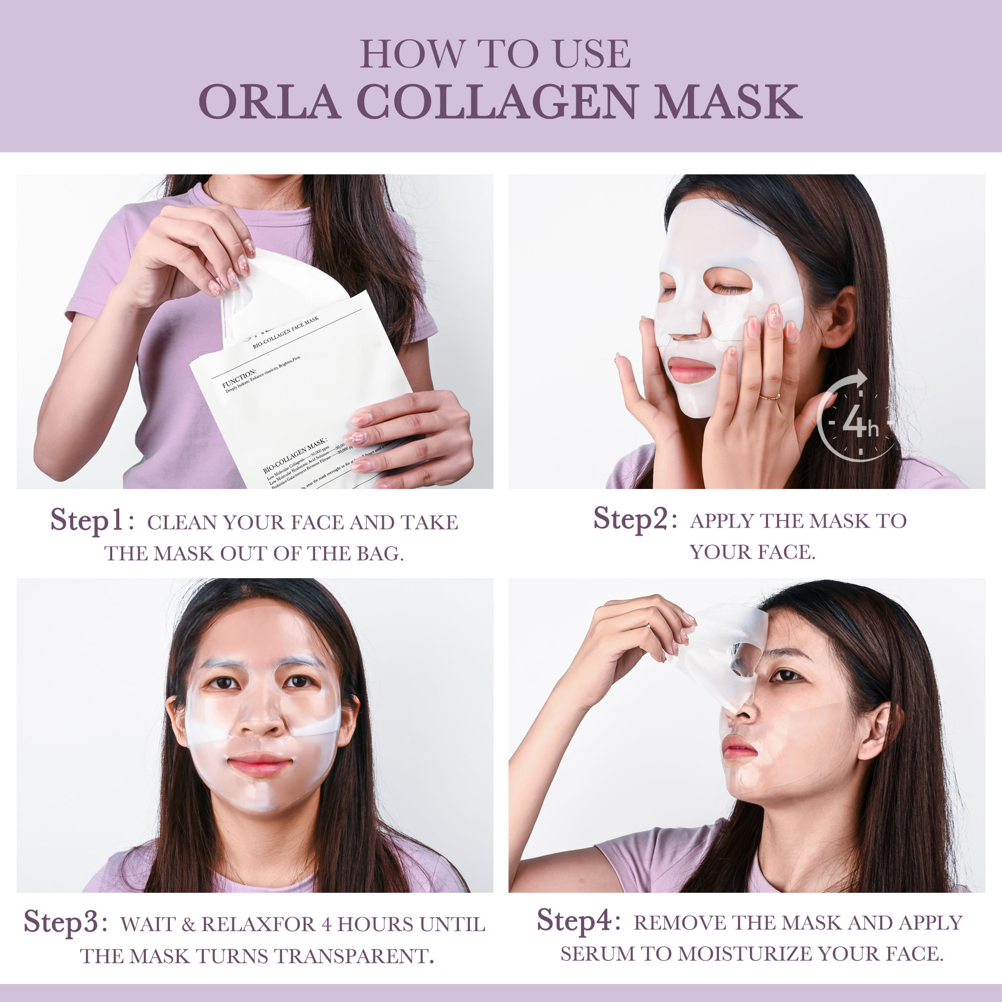 6PCS Collagen Face Mask Overnight Bio-Collagen Real Deep Mask Skincare Deep Collagen Anti Wrinkle Lifting Mask for Pore Minimizing Firming Elasticity and Wrinkle(3pcs White&3pcs Purple) 